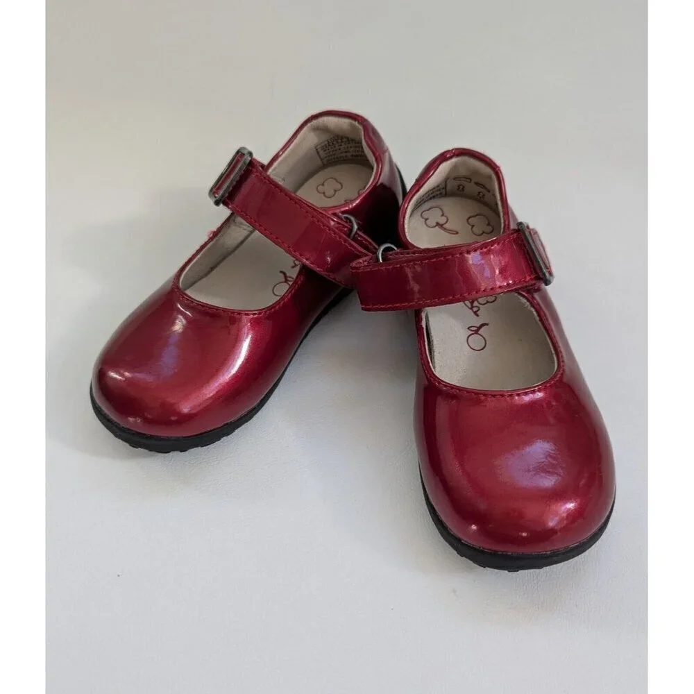 UMI Callie Cherry Patent Leather Mary Janes Girls Toddler Shoes Size 6.5